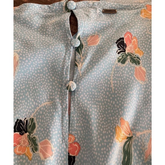 O'Neill Izzy Floral Flowers Baby Blue Midi Dress Size Small - Picture 11 of 16